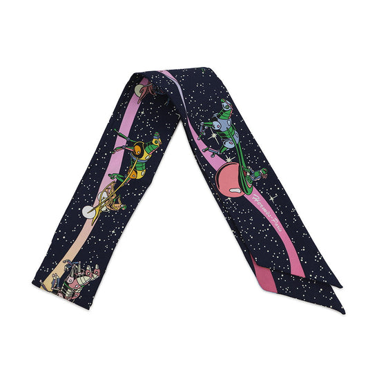 HERMES Twilly SpaceDerby Space Derby Marine/Rose/Multicolor Silk100%