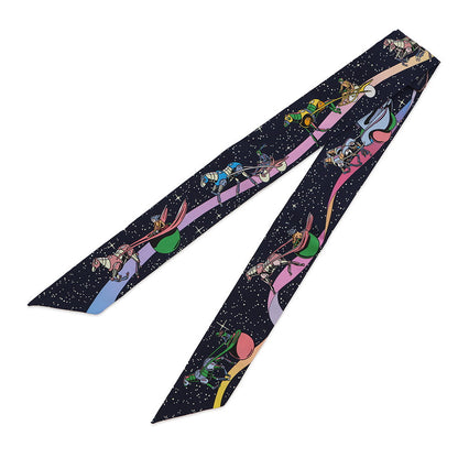 HERMES Twilly SpaceDerby Space Derby Marine/Rose/Multicolor Silk100%
