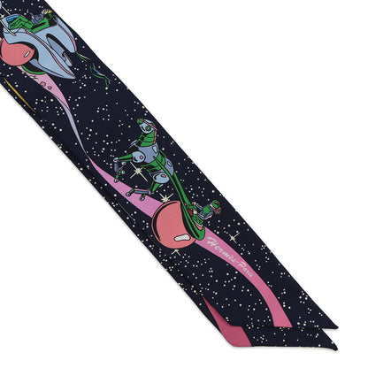HERMES Twilly SpaceDerby Space Derby Marine/Rose/Multicolor Silk100%