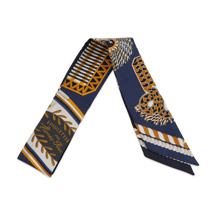 HERMES Twilly Ceremonial Epaulettes EPAULETTES DE GALA Fall/Winter 2023 Marine/Gold/Blanc Silk100%
