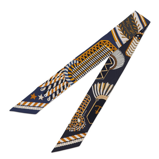 HERMES Twilly Ceremonial Epaulettes EPAULETTES DE GALA Fall/Winter 2023 Marine/Gold/Blanc Silk100%