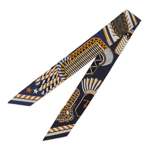 HERMES Twilly Ceremonial Epaulettes EPAULETTES DE GALA Fall/Winter 2023 Marine/Gold/Blanc Silk100%