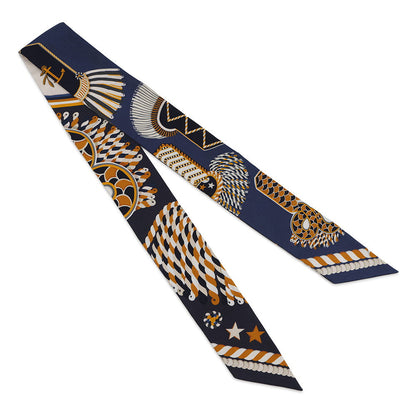 HERMES Twilly Ceremonial Epaulettes EPAULETTES DE GALA Fall/Winter 2023 Marine/Gold/Blanc Silk100%