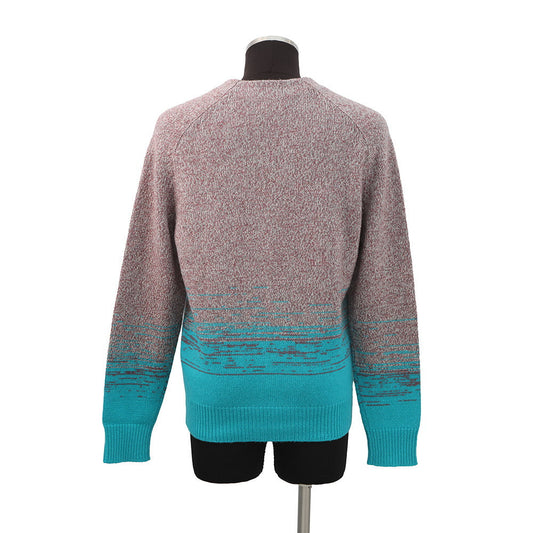HERMES Gradation Jacquard Cardigan Size S Purple/Blue Cashmere100%