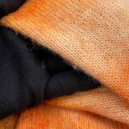 HERMES Cardigan Reflet Equestre Size L Orange Alpaca31% Wool 27% Cashmere21% Silk21%