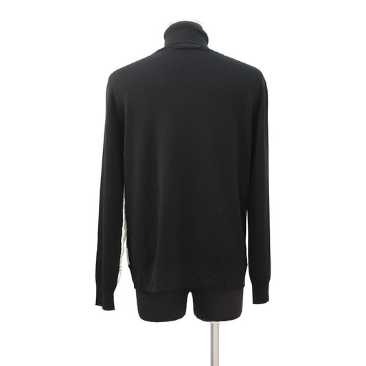HERMES Turtleneck sweater by Soie decadree Size L Black Wool Silk