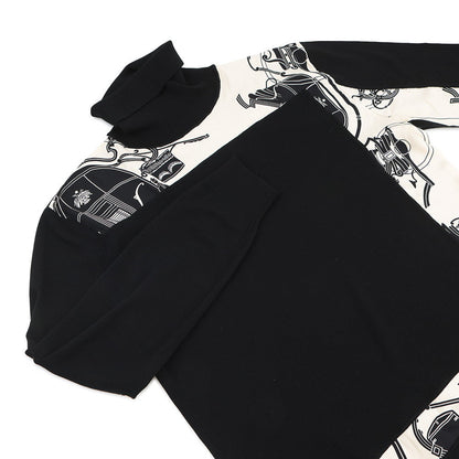 HERMES Turtleneck sweater by Soie decadree Size L Black Wool Silk