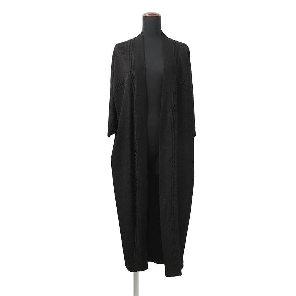 HERMES Long cardigan Size 34 Black Silk100%