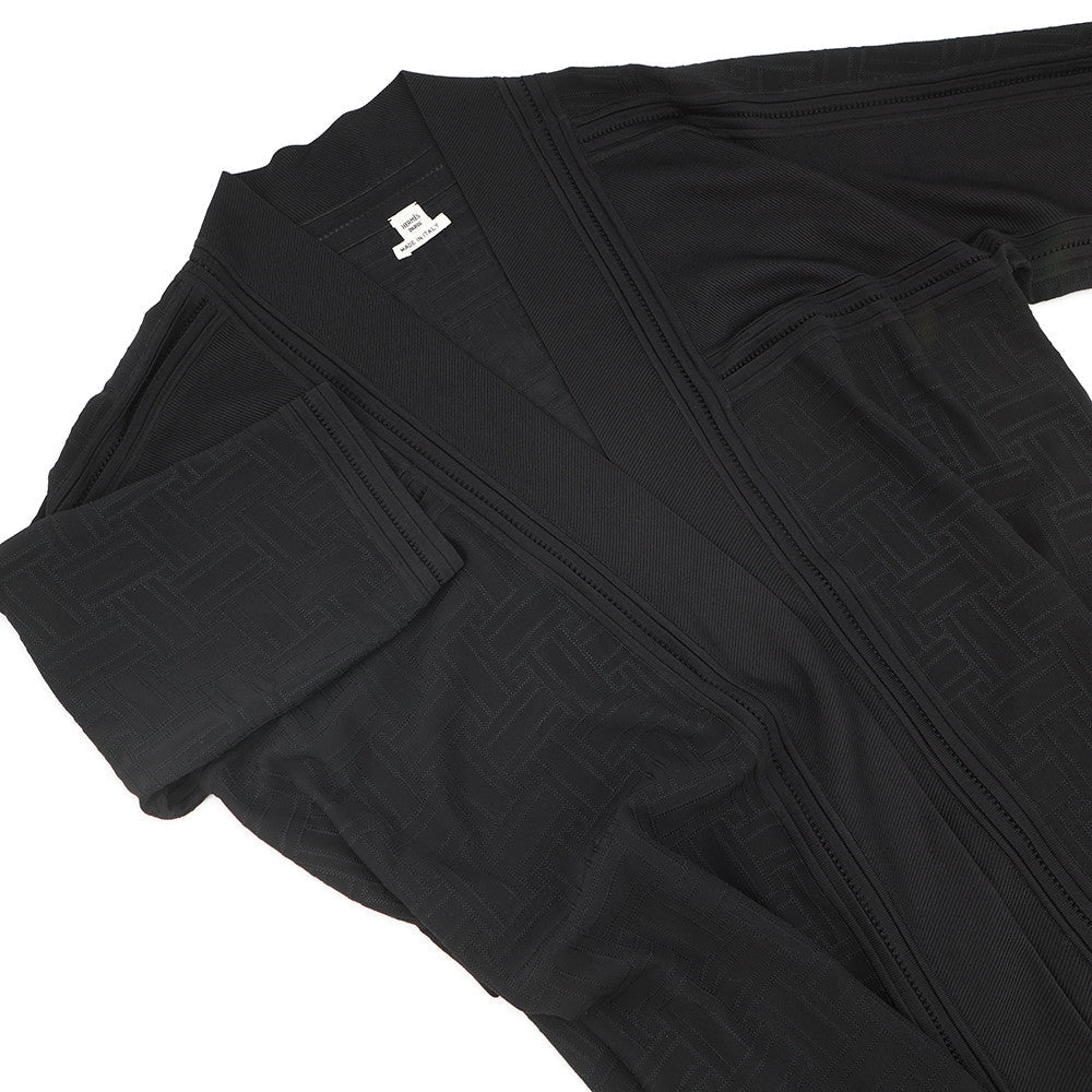 HERMES Long cardigan Size 34 Black Silk100%