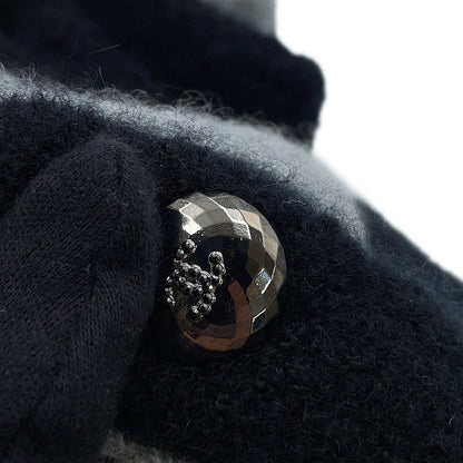 CHANEL COCO Button cardigan Size 36 Gray/BlackP71355 K10217 NE807 Cashmere100% Rhinestone