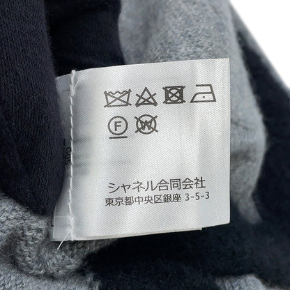 CHANEL COCO Button cardigan Size 36 Gray/BlackP71355 K10217 NE807 Cashmere100% Rhinestone