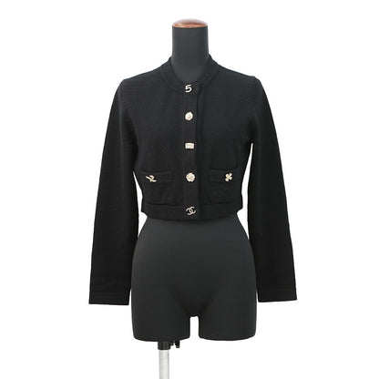 CHANEL IconButton Cardigan Size 36 BlackP73483 K10530 94305 Cashmere100%