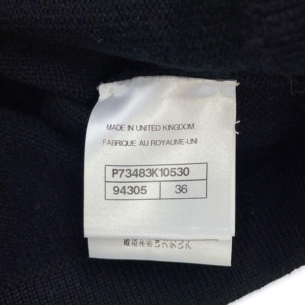 CHANEL IconButton Cardigan Size 36 BlackP73483 K10530 94305 Cashmere100%