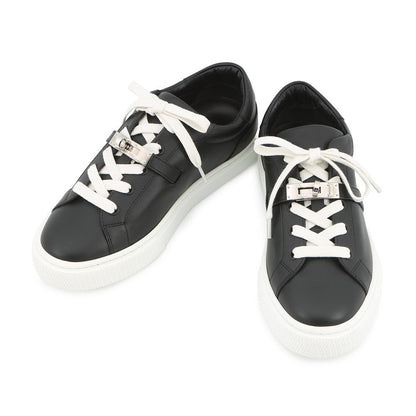 HERMES Sneakers Day Black Leather Size 36
