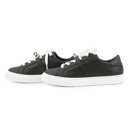 HERMES Sneakers Day Black Leather Size 36