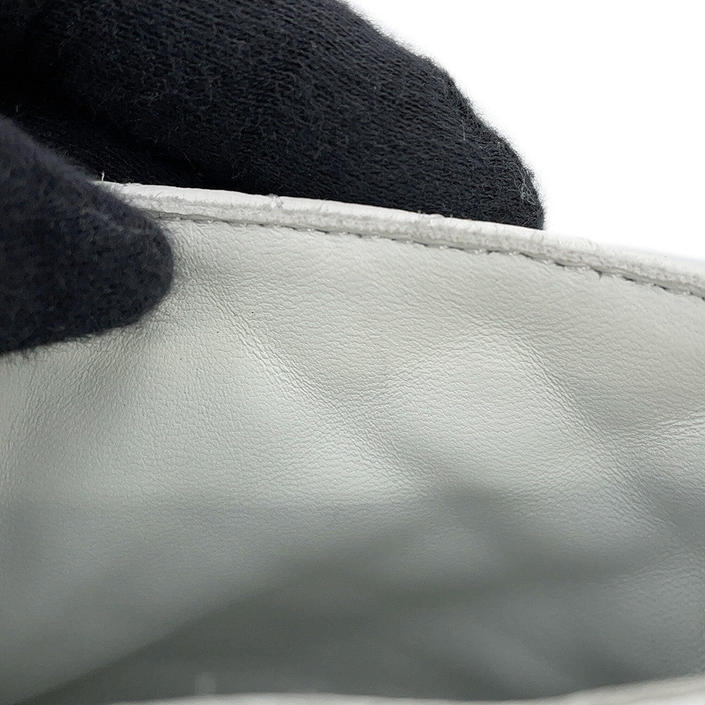 CHANEL CC Logo High-Top Sneakers White/BlackG36424 Leather Size 36H