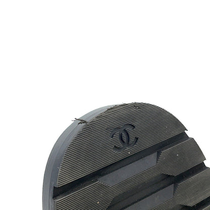 CHANEL CC Logo High-Top Sneakers White/BlackG36424 Leather Size 36H