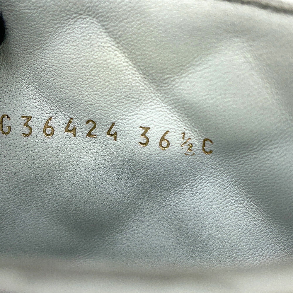 CHANEL CC Logo High-Top Sneakers White/BlackG36424 Leather Size 36H
