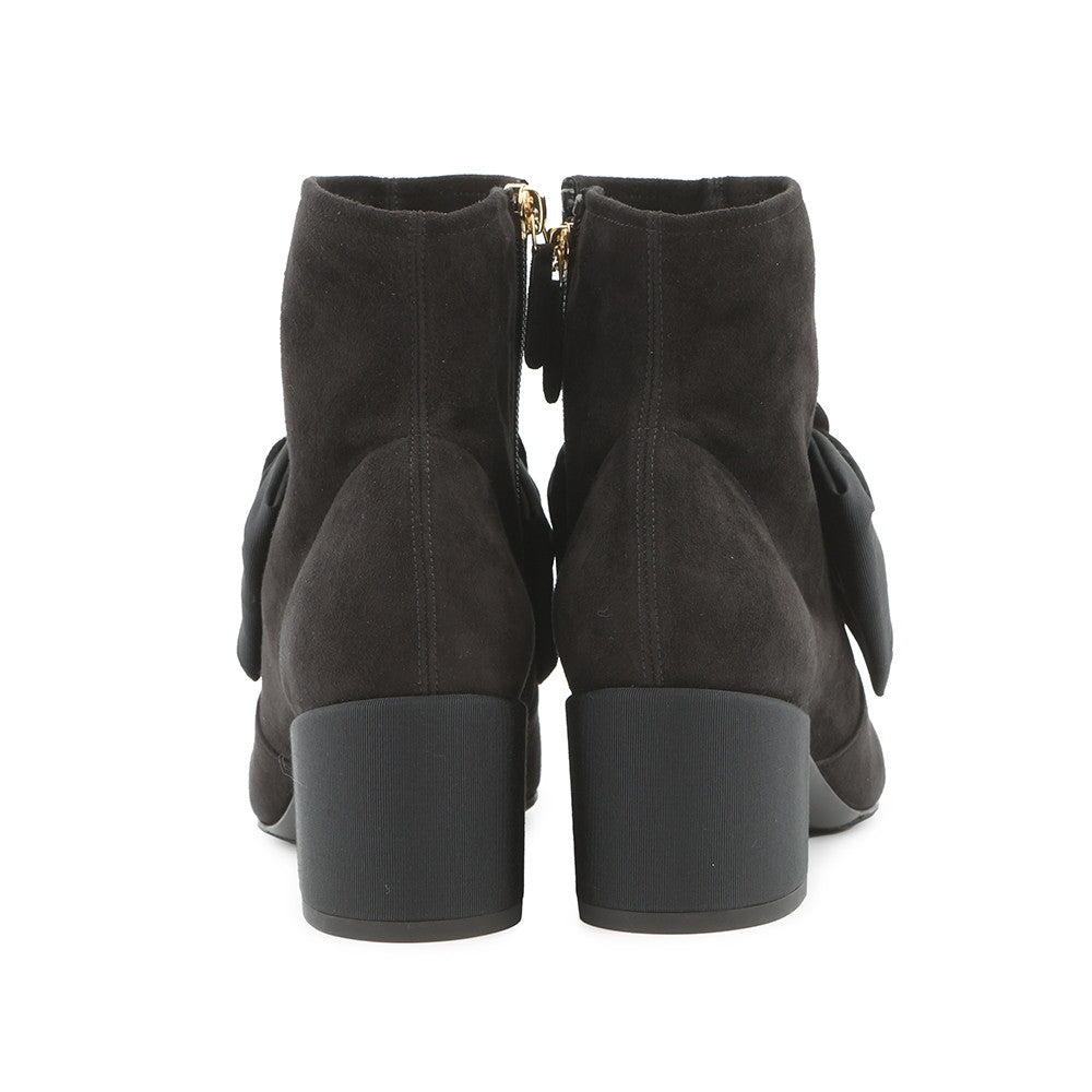 CHANEL Camellia short boots BlackG45310 suede Size 37C