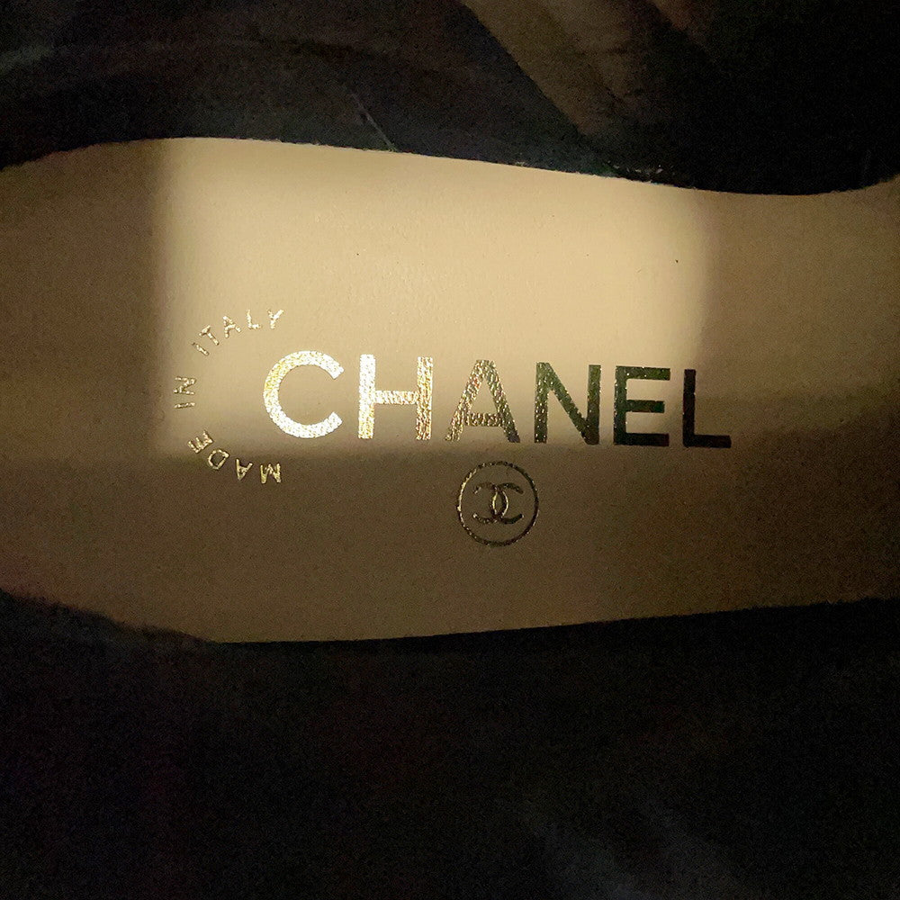 CHANEL Camellia short boots BlackG45310 suede Size 37C
