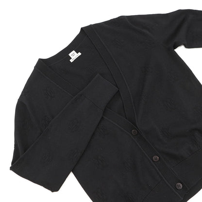 HERMES H lift cardigan Size 36 Black Silk57% Cotton43%