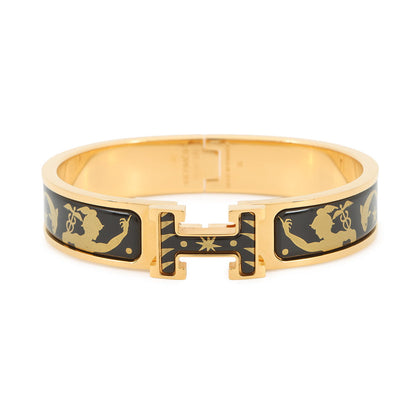 HERMES ClicH Drawn in by the charm of Orpheus Size PM Black/Gold Metal Enamel
