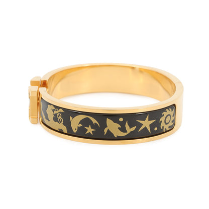 HERMES ClicH Drawn in by the charm of Orpheus Size PM Black/Gold Metal Enamel