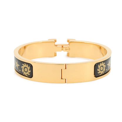 HERMES ClicH Drawn in by the charm of Orpheus Size PM Black/Gold Metal Enamel