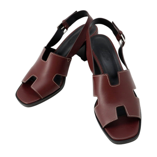 HERMES Elbe Bordeaux Box Calf Leather Size 38