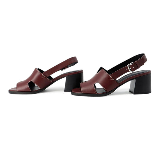 HERMES Elbe Bordeaux Box Calf Leather Size 38