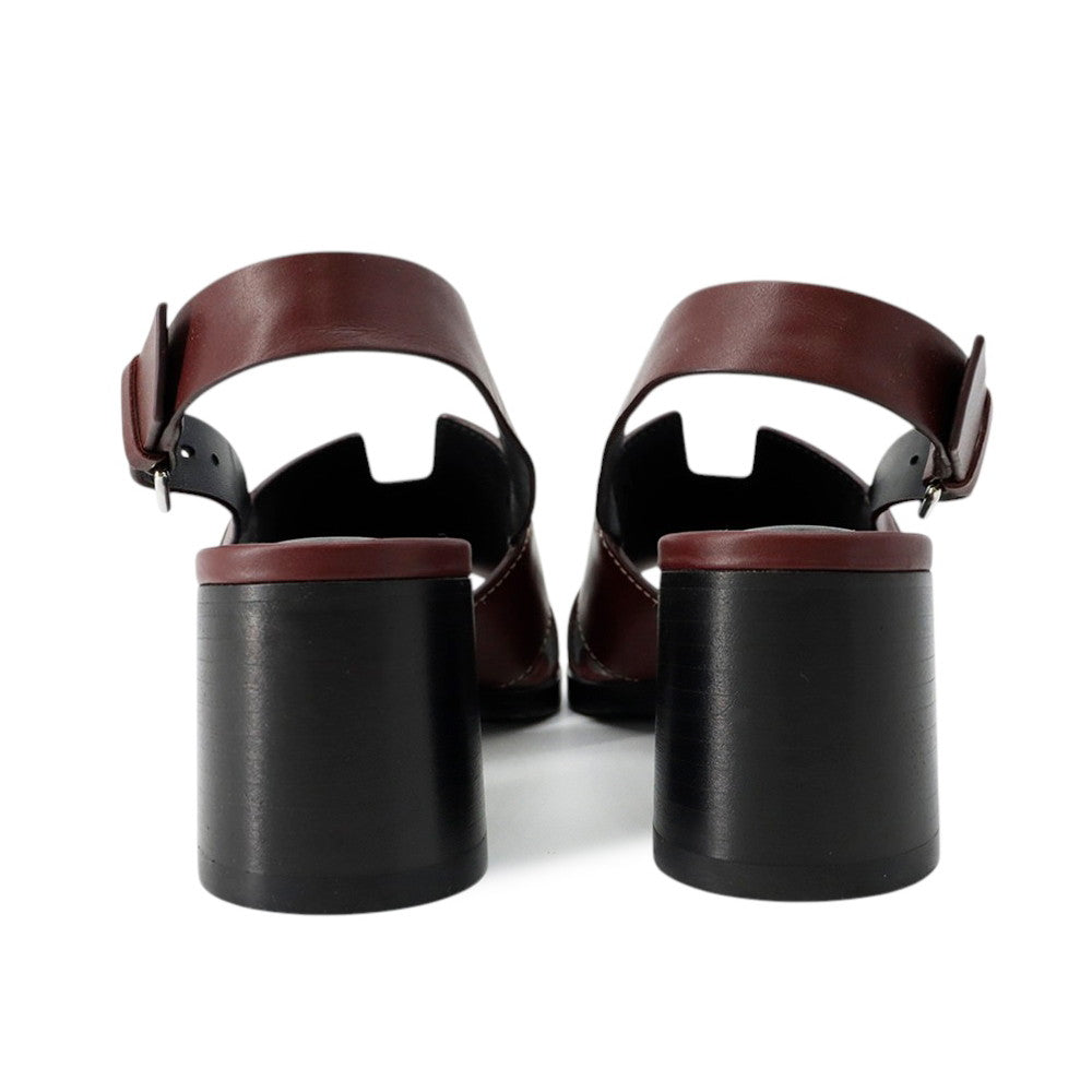 HERMES Elbe Bordeaux Box Calf Leather Size 38