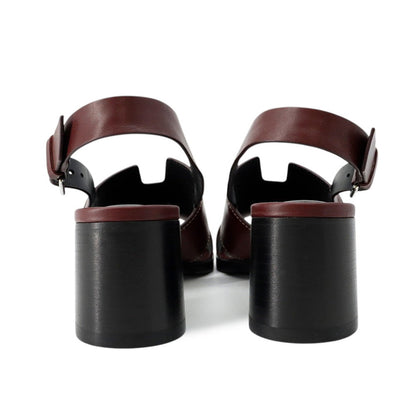 HERMES Elbe Bordeaux Box Calf Leather Size 38