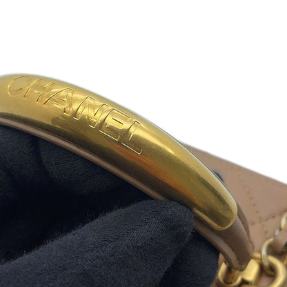 CHANEL Matelasse Top Handle Chain Vanity Bag BeigeAP2199 Lambskin