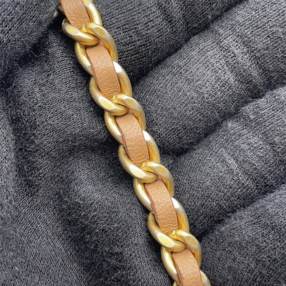 CHANEL Matelasse Top Handle Chain Vanity Bag BeigeAP2199 Lambskin
