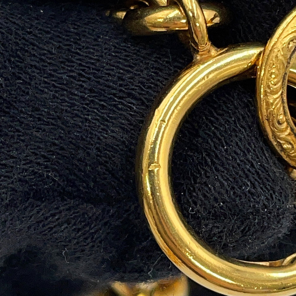 CHANEL Matelasse CC Logo Long Necklace Metal