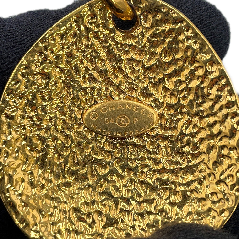 CHANEL Matelasse CC Logo Long Necklace Metal