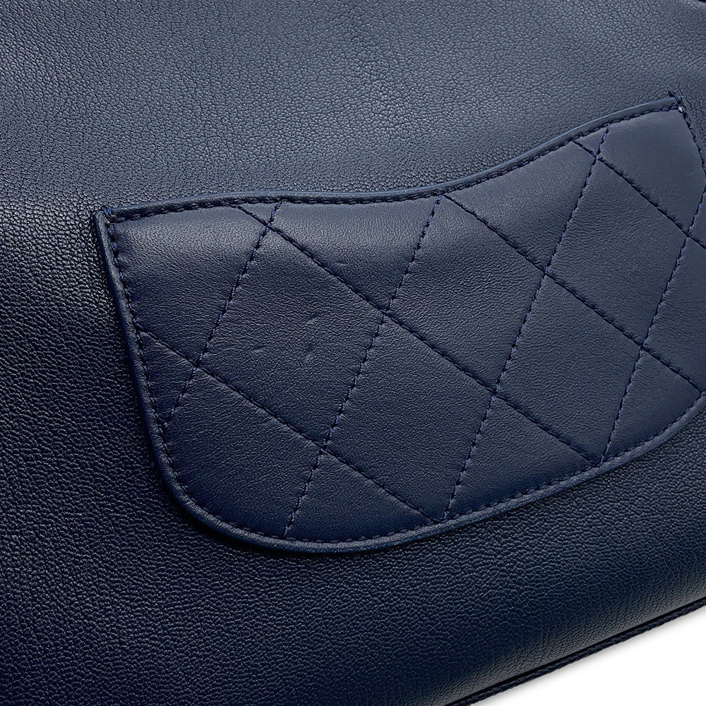 CHANEL Chain Shoulder Bag Navy Lambskin