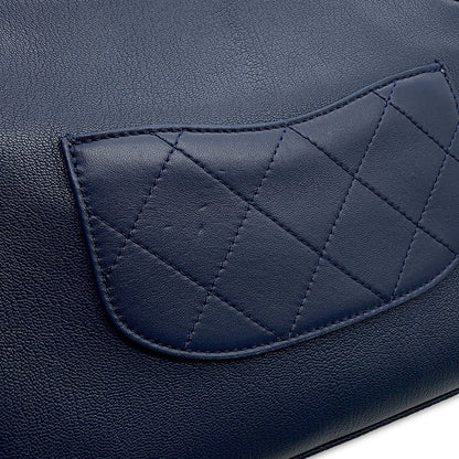CHANEL Chain Shoulder Bag Navy Lambskin