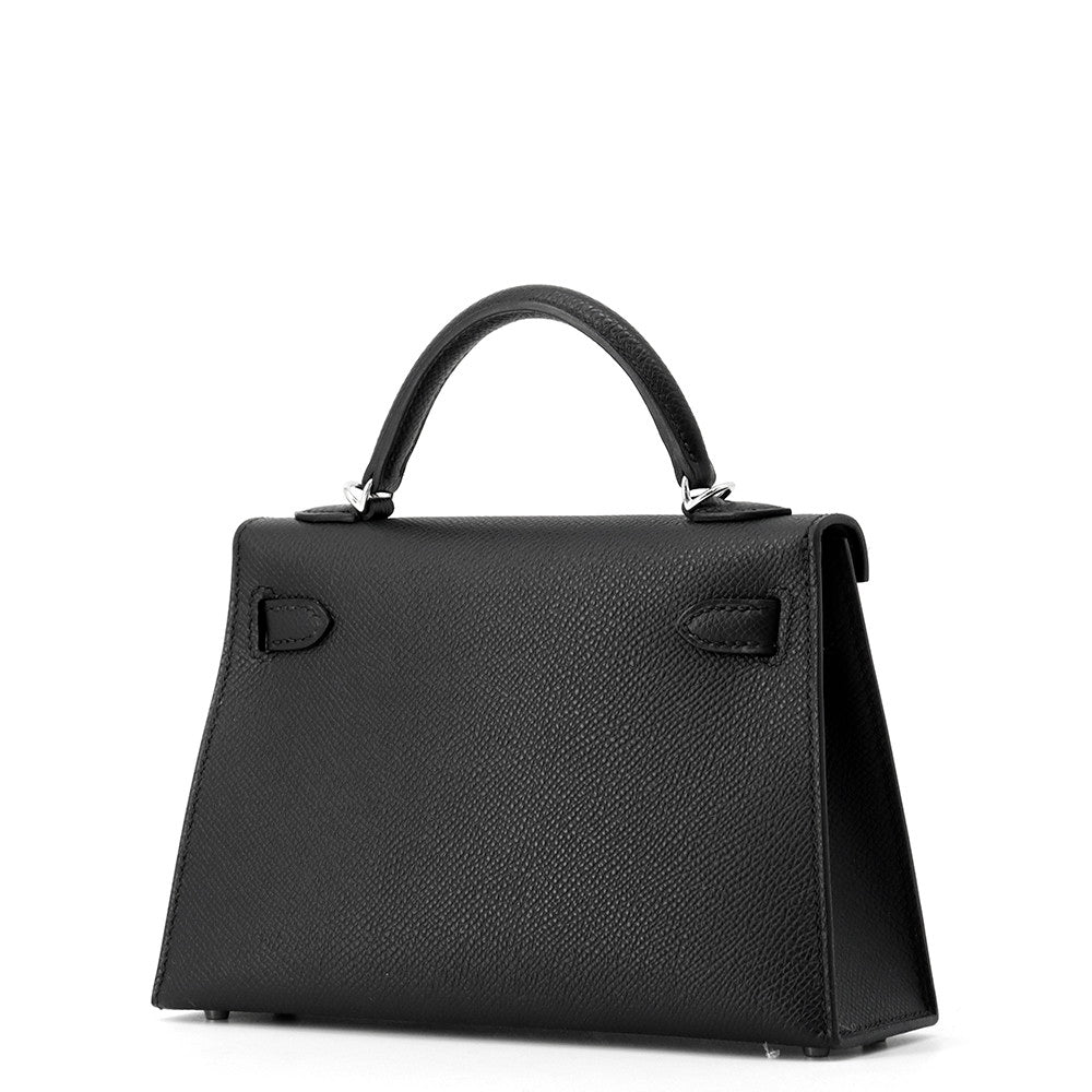 HERMES Mini Kelly 2 Black Epsom Size K PN 575 AT