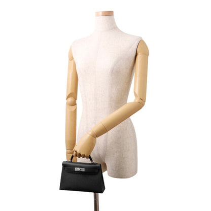 HERMES Mini Kelly 2 Black Epsom Size K PN 575 AT