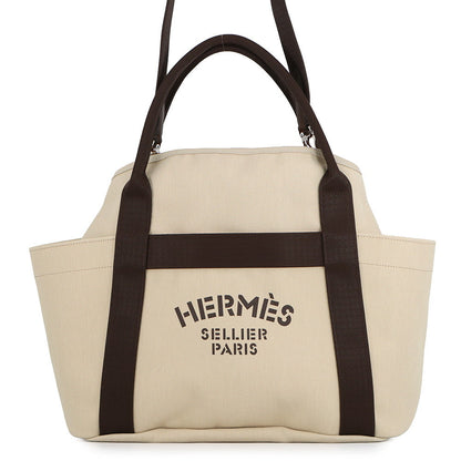 HERMES Sucked Pansage Groom Beige・Sabour/Feu Toile Chevrons Canvas
