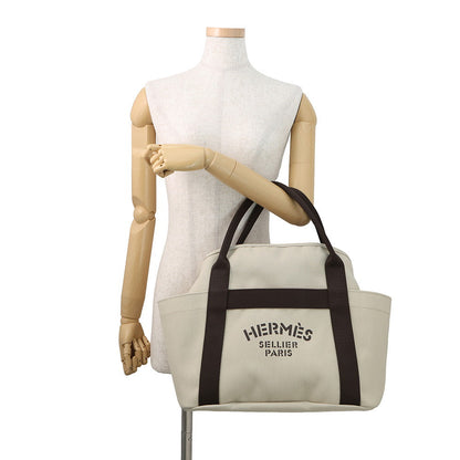 HERMES Sucked Pansage Groom Beige・Sabour/Feu Toile Chevrons Canvas