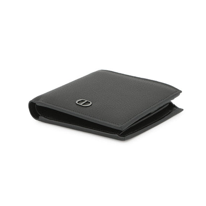 Dior CD Icon Bi-fold Wallet Black2ESBC027CDI_H00N Grained CalfLeather