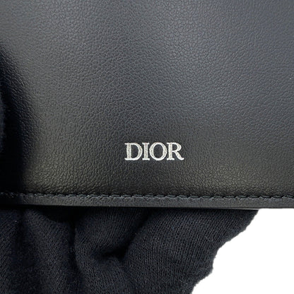 Dior CD Icon Bi-fold Wallet Black2ESBC027CDI_H00N Grained CalfLeather