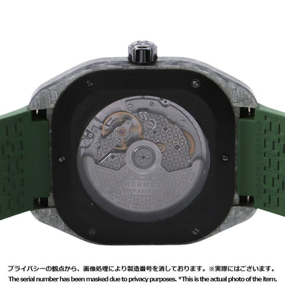 HERMES H08 H42mm×W39mm Glass fiber composite material TI Ceramic Rubber Black/Green DialSP1.746