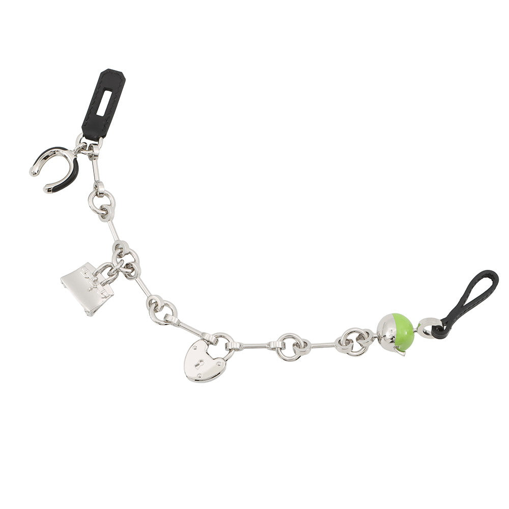 HERMES Bijoux de Bag Charm Black/Granit Metal Box Calf Leather