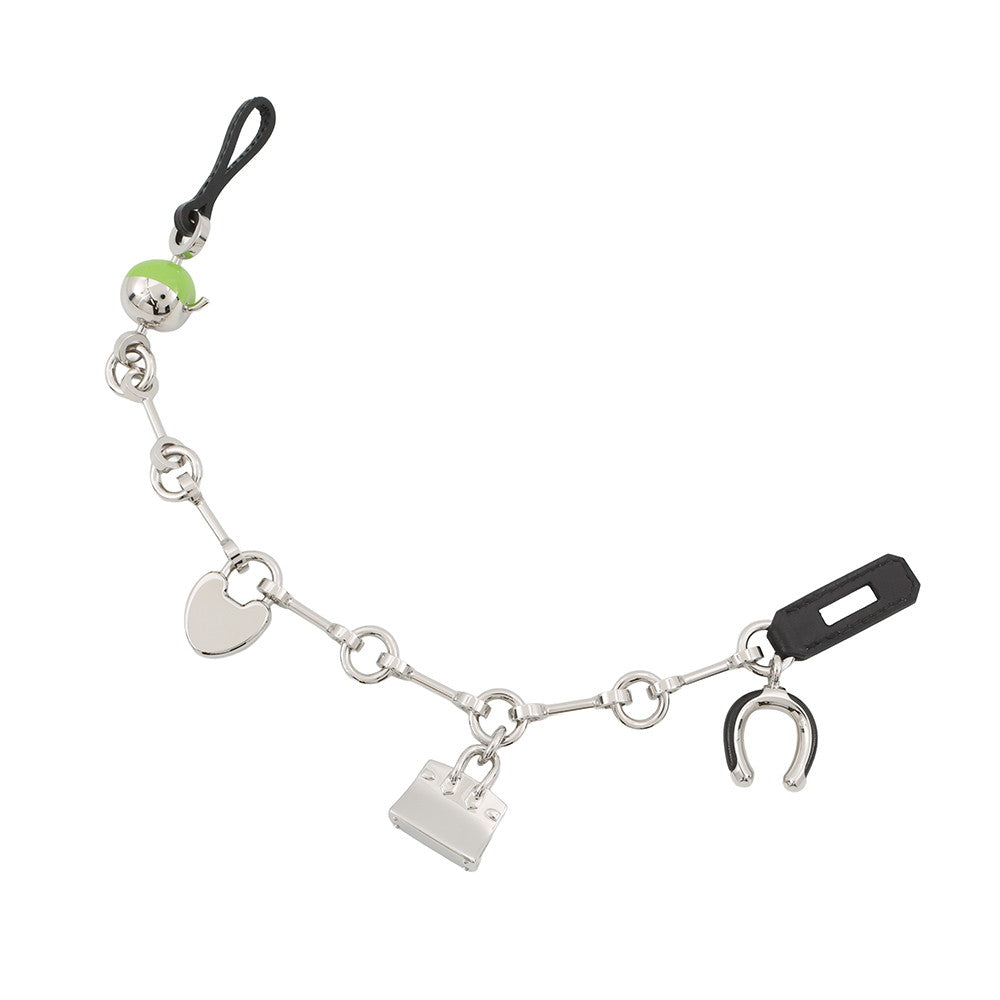 HERMES Bijoux de Bag Charm Black/Granit Metal Box Calf Leather