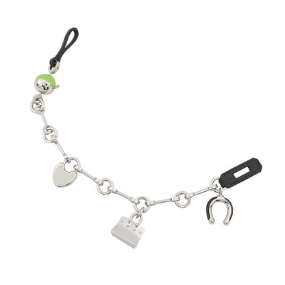 HERMES Bijoux de Bag Charm Black/Granit Metal Box Calf Leather