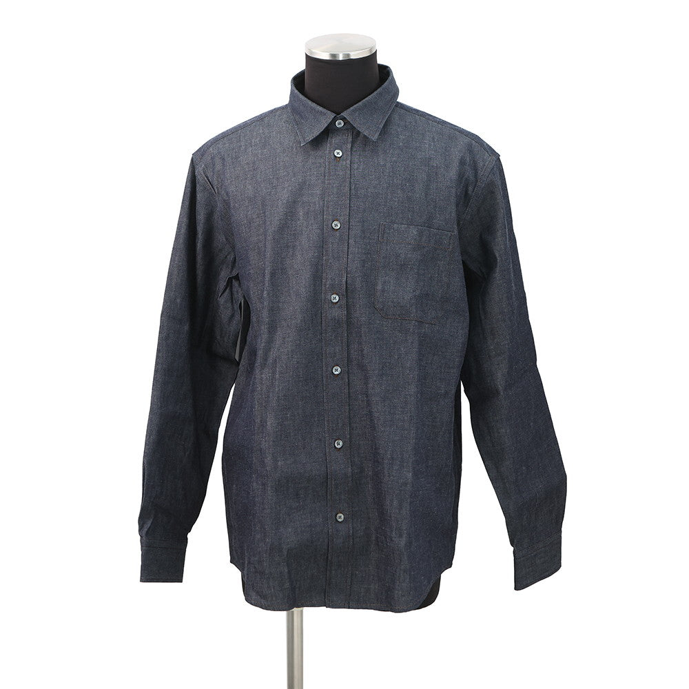 HERMES Denim shirt Size 42 Indigo Cotton100%
