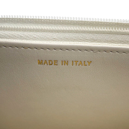 CHANEL CC Logo Chain Wallet White Caviar Leather